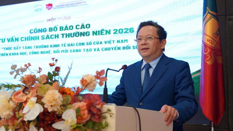 TS. Nguyễn Đức Hiển, Ph&oacute; Trưởng Ban Ch&iacute;nh s&aacute;ch, Chiến lược Trung ương ph&aacute;t biểu tại Hội thảo - Ảnh: VGP
